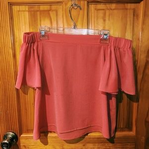 Pink/Salmon Off The Shoulder Top